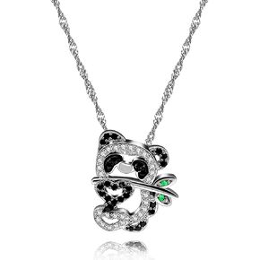 Uloveido Black Panda Necklaces Animal Pendants Gold Color Cute Lovely Necklace Jewelry Gifts for Girls Y315