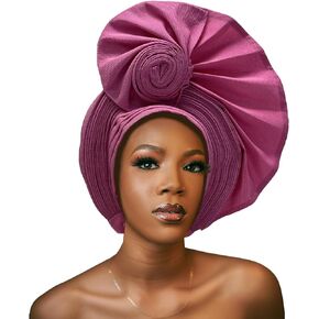 Nigerian for Women Turban Head Wrap African ASO Oke Gele Headties Femme Handmade Sewing Fashion Head Tie for Party