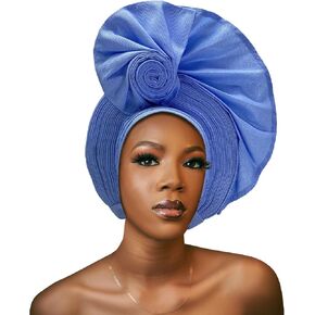 Nigerian for Women Turban Head Wrap African ASO Oke Gele Headties Femme Handmade Sewing Fashion Head Tie for Party
