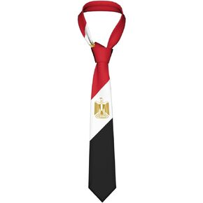 Egypt Flag Emblem Striped Necktie Men'S Neck Ties Mens Party Business Neckties Soft Skil Tie