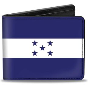 Buckle-Down Men's Wallet, Bifold, Honduras Flags, Vegan Leather, 4.0" x 3.5"