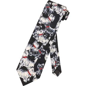 Scottish Poodles Pattern NeckTie Poodle Dogs Design Mens Neck Tie