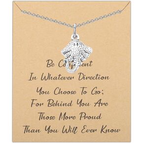 LQRI Manta Ray Necklace Cute Devil Fish Necklace Stingray Gift Sea Lover Gift Sea Animal Jewelry for Women Girl
