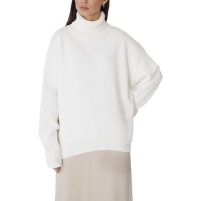 2022Women's Long Sleeve Turtleneck Knit Sweater Casual Loose Pullover Jumper Tops Sweater