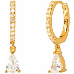 Dainty Huggie الكفة الصغيرة مع دمعة صغيرة تشيكوسلوفاكيا سحر قطرة الغضروف أقراط للنساء في سن المراهقة الفتيات الحساسة الأذن 925 الفضة الاسترليني بعد مكعب زركونيا يتوقف الأطواق كريستال ثقب صغير الزنمة الأذن مطوق هيبوالرجينيك أزياء لطيف مجوهرات هدايا Bff