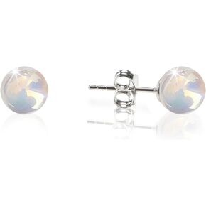 Mermaid Pearl Threader Earrings 925 Sterling Silver | 6mm Pearls Mermaid Threader Earrings | Pearl Ball Drop Long Chain Earrings Jewelry Gifts Valentine's Day Christmas for Women and Girls