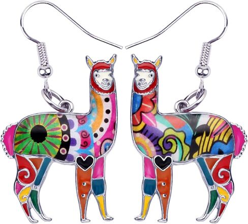 Enamel Alloy South America Alpaca Earrings llama Drop Dangle Fashion Jewelry For Women Girls Charms Gift in Kuwait