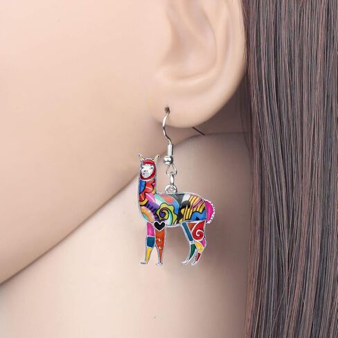 Enamel Alloy South America Alpaca Earrings llama Drop Dangle Fashion Jewelry For Women Girls Charms Gift in Kuwait