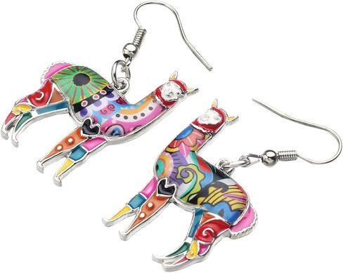 Enamel Alloy South America Alpaca Earrings llama Drop Dangle Fashion Jewelry For Women Girls Charms Gift in Kuwait