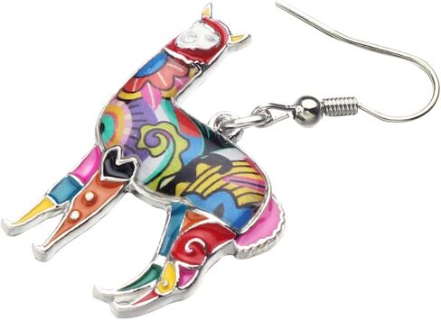 Enamel Alloy South America Alpaca Earrings llama Drop Dangle Fashion Jewelry For Women Girls Charms Gift in Kuwait