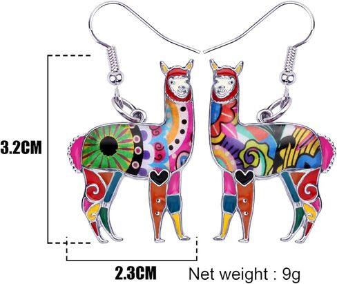 Enamel Alloy South America Alpaca Earrings llama Drop Dangle Fashion Jewelry For Women Girls Charms Gift in Kuwait