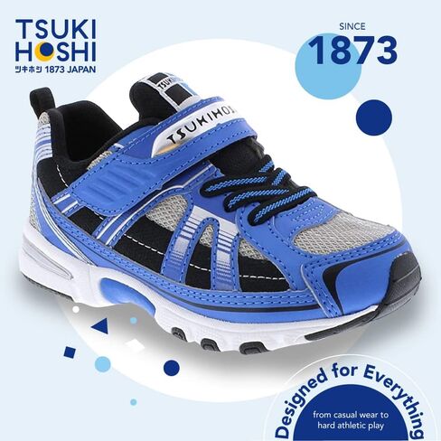 TSUKIHOSHI 3570 Storm Strap-Closure Machine-Washable Baby Sneaker Shoe with Wide Toe Box and Slip-Resistant, Non-Marking Outsole in Kuwait