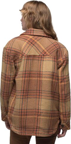 prAna Lower Falls Flannel Jacket Embark Brown LG (Women's 10-12) in Saudi Arabia