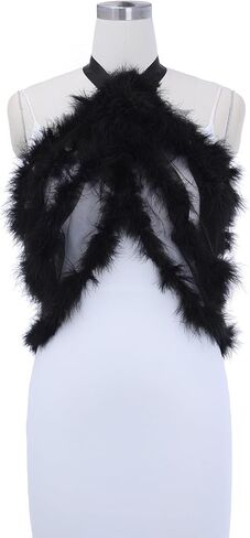 شالات وأغطية نسائية من EASEDAILY لفساتين السهرة، قبعة من الفرو لحفلات الزفاف، بوليرو شفاف للعروس ووصيفات العروس in Kuwait