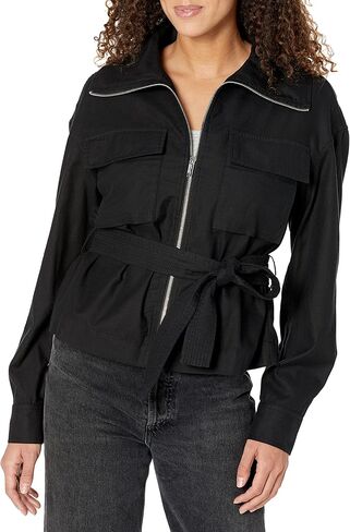 Calvin Klein Women's Pockets Casual Zip Front Belted Jacket in Saudi Arabia