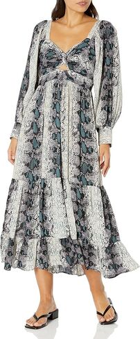 Angie Women's Long Sleeve Twist Front Keyhole Maxi Dress in Saudi Arabia