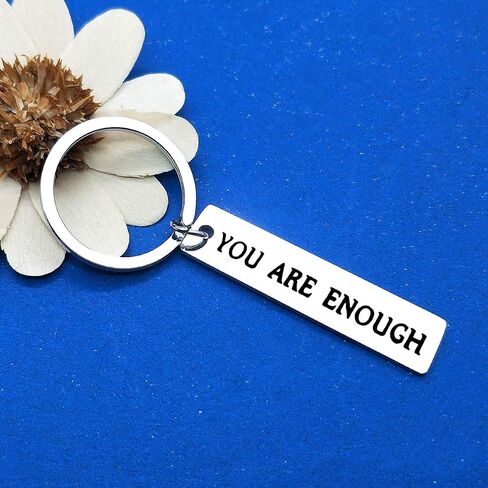 Inspirational Gift Encouragement Keychain You are Enough Keyring Mental Health Jewelry Depression Suicide Awareness Motivational Gifts for Teens Women Men Encouragement Gift for Friends Family Member in Saudi Arabia
