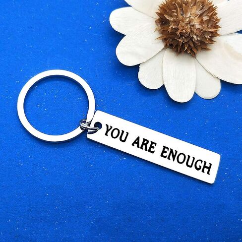 Inspirational Gift Encouragement Keychain You are Enough Keyring Mental Health Jewelry Depression Suicide Awareness Motivational Gifts for Teens Women Men Encouragement Gift for Friends Family Member in Saudi Arabia