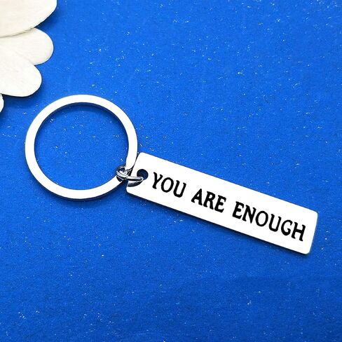 Inspirational Gift Encouragement Keychain You are Enough Keyring Mental Health Jewelry Depression Suicide Awareness Motivational Gifts for Teens Women Men Encouragement Gift for Friends Family Member in Saudi Arabia