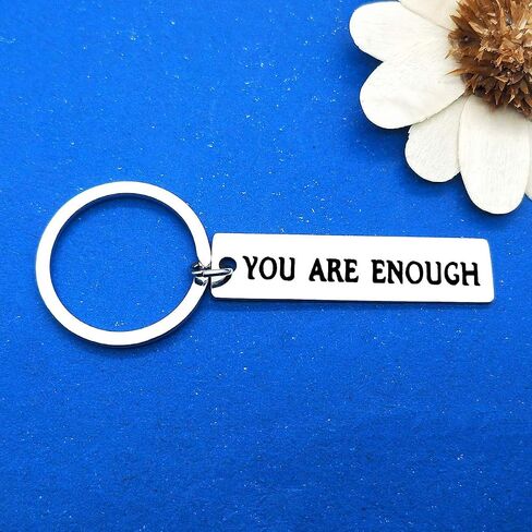 Inspirational Gift Encouragement Keychain You are Enough Keyring Mental Health Jewelry Depression Suicide Awareness Motivational Gifts for Teens Women Men Encouragement Gift for Friends Family Member in Saudi Arabia