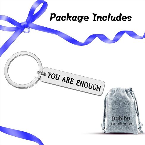 Inspirational Gift Encouragement Keychain You are Enough Keyring Mental Health Jewelry Depression Suicide Awareness Motivational Gifts for Teens Women Men Encouragement Gift for Friends Family Member in Saudi Arabia