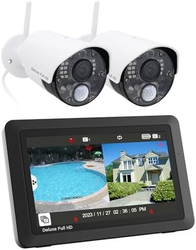 CasaCam Wireless Security Camera Air, 7 inch Monitor, 2 720p Cams, No Fees in Kuwait