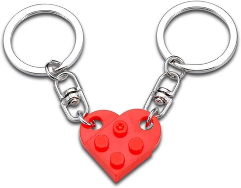Matching Couples Stuff Boyfriend Gifts for Him Her Best Friend Girlfriend Valentines Day Christmas Gifts for Husband Anniversary Birthday Wedding Red Heart Bricks Keychain for Women Men in Kuwait