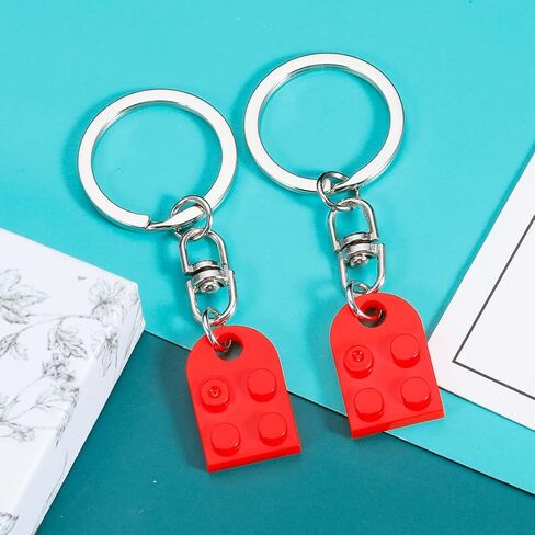 Matching Couples Stuff Boyfriend Gifts for Him Her Best Friend Girlfriend Valentines Day Christmas Gifts for Husband Anniversary Birthday Wedding Red Heart Bricks Keychain for Women Men in Kuwait
