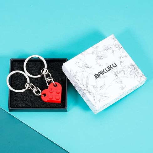 Matching Couples Stuff Boyfriend Gifts for Him Her Best Friend Girlfriend Valentines Day Christmas Gifts for Husband Anniversary Birthday Wedding Red Heart Bricks Keychain for Women Men in Kuwait