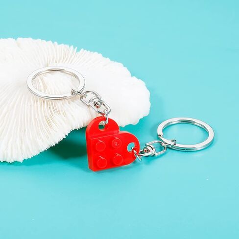 Matching Couples Stuff Boyfriend Gifts for Him Her Best Friend Girlfriend Valentines Day Christmas Gifts for Husband Anniversary Birthday Wedding Red Heart Bricks Keychain for Women Men in Kuwait