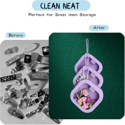 Gnjoyxuan Hair Tie Organizer, 2pcs Travel Qtip Cotton Swab Holder Dispenser with Lids, Jewelry Organizer Small Hanging Storage Case Box for Bathroom Vanity Dresser Decor (Purple) in Kuwait