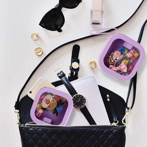 Gnjoyxuan Hair Tie Organizer, 2pcs Travel Qtip Cotton Swab Holder Dispenser with Lids, Jewelry Organizer Small Hanging Storage Case Box for Bathroom Vanity Dresser Decor (Purple) in Kuwait