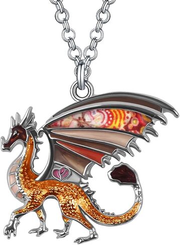 DALANE Enamel Alloy Novelty Dragon Necklace Dinosaur Pendant Charms Jewelry Gifts for Women Girls Kids in Saudi Arabia