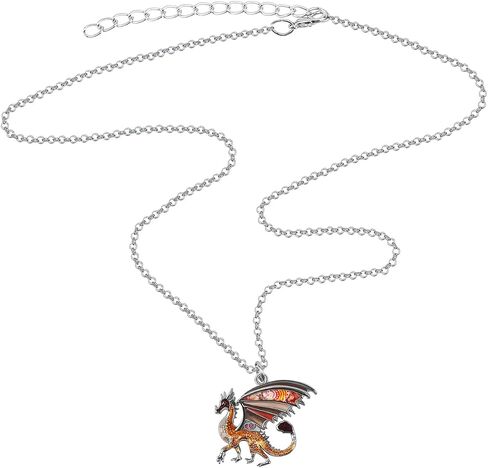 DALANE Enamel Alloy Novelty Dragon Necklace Dinosaur Pendant Charms Jewelry Gifts for Women Girls Kids in Saudi Arabia