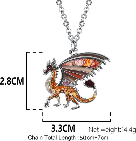 DALANE Enamel Alloy Novelty Dragon Necklace Dinosaur Pendant Charms Jewelry Gifts for Women Girls Kids in Saudi Arabia