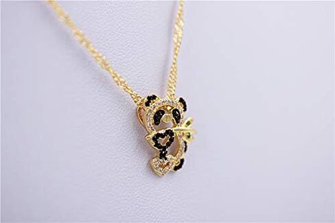 Uloveido Black Panda Necklaces Animal Pendants Gold Color Cute Lovely Necklace Jewelry Gifts for Girls Y315 in Saudi Arabia