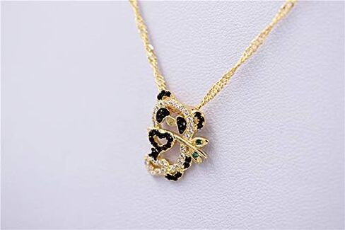 Uloveido Black Panda Necklaces Animal Pendants Gold Color Cute Lovely Necklace Jewelry Gifts for Girls Y315 in Saudi Arabia