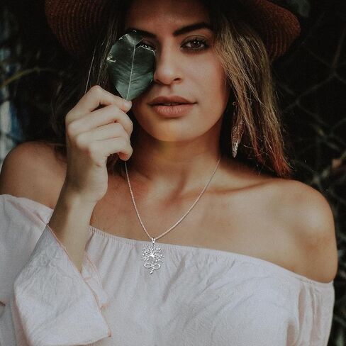 Tree of Life Necklace for Women - 925 Sterling Silver Snake Pendant Cubic Zirconia Family Trees Jewelry Dainty Gifts for Girls Mom Her, Sterling Silver, Cubic Zirconia in Kuwait