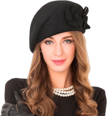 INOGIH Wool Blend French Beret Hat for Women Solid Beanie Cap Stretchable Winter Warm Beret in Saudi Arabia