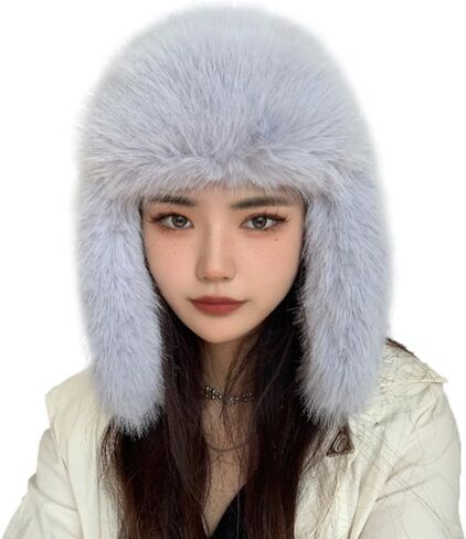 Luxurious Faux Mink Fur Ladies Trapper Hat，Pure Color Simplistic Women’s Winter Hat，Furry Ushanka Warm Hat in Saudi Arabia