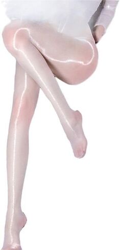 Women's Shiny Sheer Tights High Waist Silk Comfort Stockings Oil Shimmery Nylons Pantyhose White in Saudi Arabia