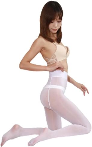 Women's Shiny Sheer Tights High Waist Silk Comfort Stockings Oil Shimmery Nylons Pantyhose White in Saudi Arabia