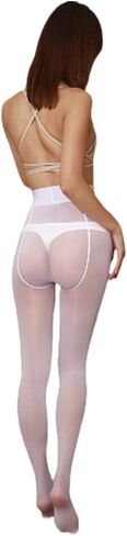 Women's Shiny Sheer Tights High Waist Silk Comfort Stockings Oil Shimmery Nylons Pantyhose White in Saudi Arabia