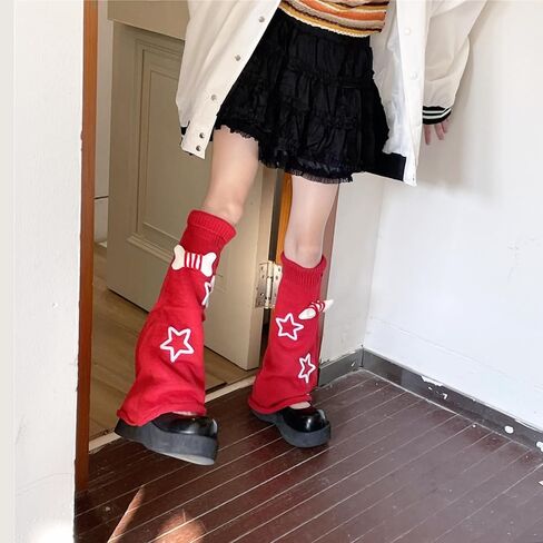 Grunge Socks Fairy Grunge Cloth Leg Warmers High Knee Long Boot Knit Socks Star Pattern Bone Accessories Punk Women in Saudi Arabia