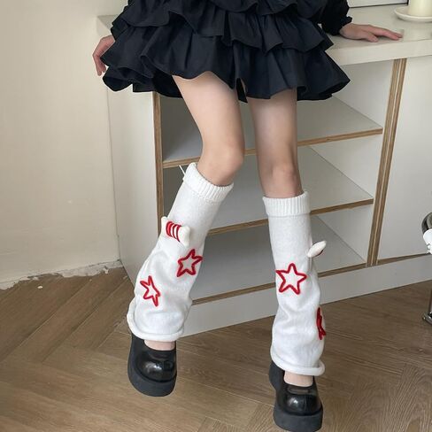 Grunge Socks Fairy Grunge Cloth Leg Warmers High Knee Long Boot Knit Socks Star Pattern Bone Accessories Punk Women in Saudi Arabia