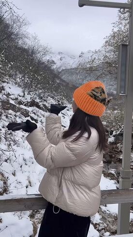 Leopard Print Cat Ears Beanie Hat Cute Solid Color Skull Cap Knit Cuffed Watch Hats in Kuwait