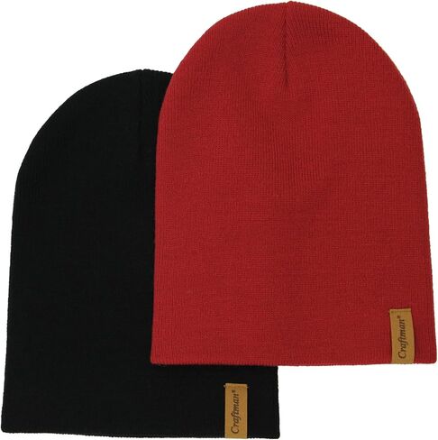 Craftman Acrylic Soft Warm Winter Daily use Outdoor Regular Beanie hat for Men and Women for Hike Travel and Fieldwork 2pack in Kuwait