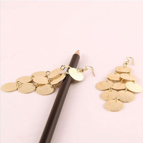 Geometric Circle Coin Drop Earrings Boho Long Sequins Dangle Earrings for Women Girls in Kuwait