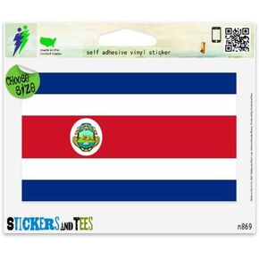 Costa Rica Rican Flag Vinyl Car Bumper Window Sticker 3" x 2"