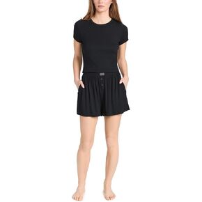 Lunya Women's Soft Modal Rib Tee Shorts Set